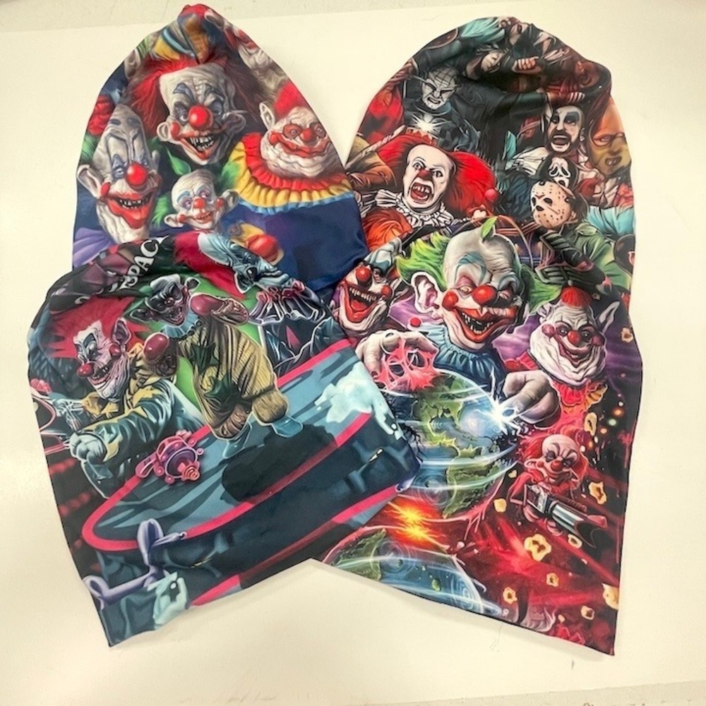 4 Scary Clown Beanies Soft & Warm Multicolor‎ One Size Winter Hat Cosplay
